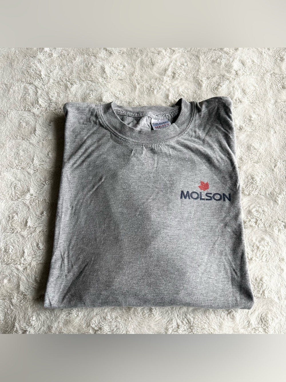 Vintage Molson Beer Shirt Tee Mens XL Gray Canadian Maple Leaf Promo Long Sleeve